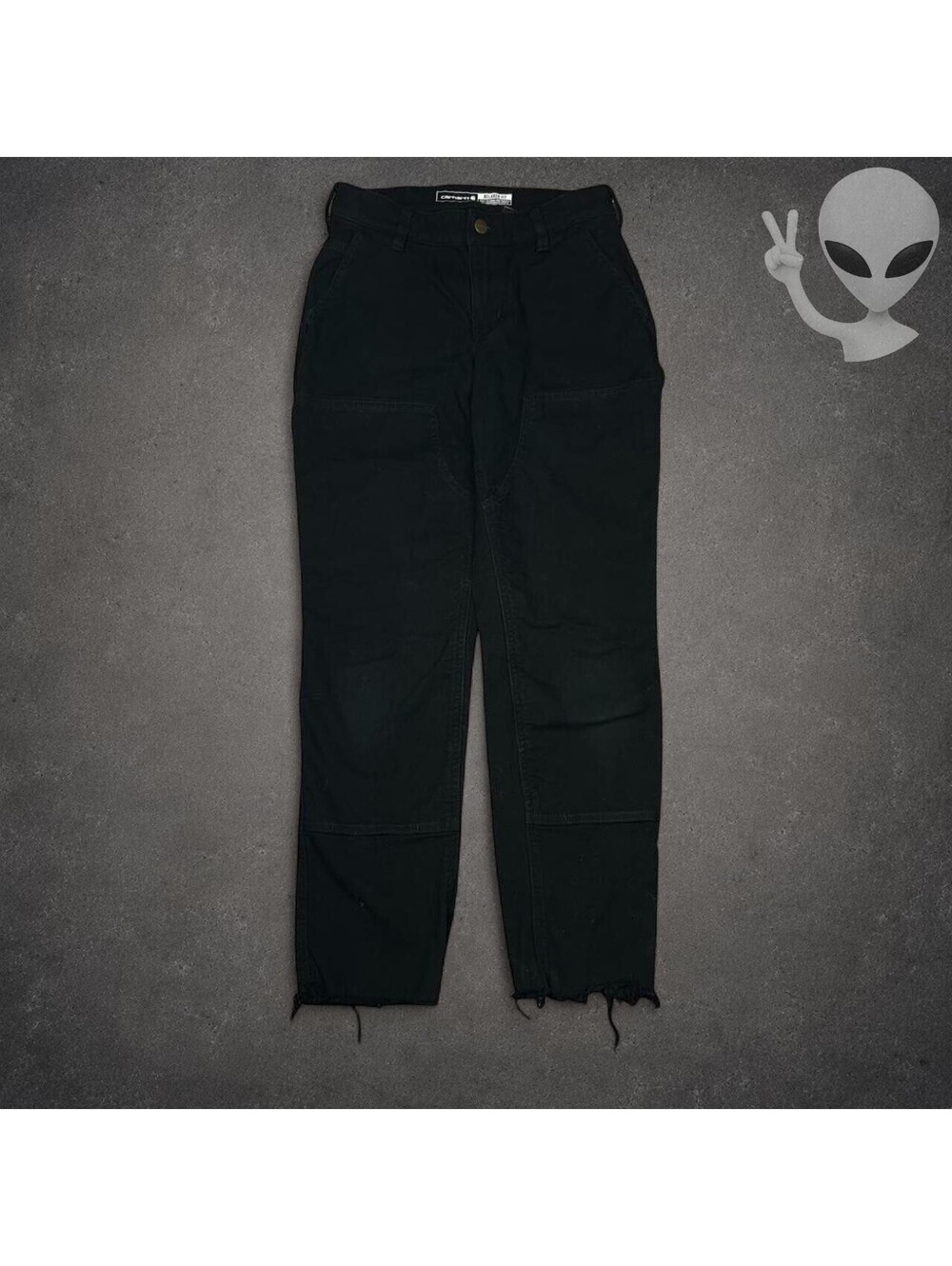Carhartt Women Regular 0 Black Canvas Double Knee Carpenter Work Pants